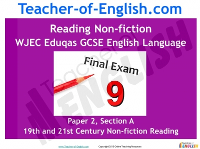 NEW WJEC Eduqas GCSE English (9-1) Reading Non-fiction Texts Teaching Resources